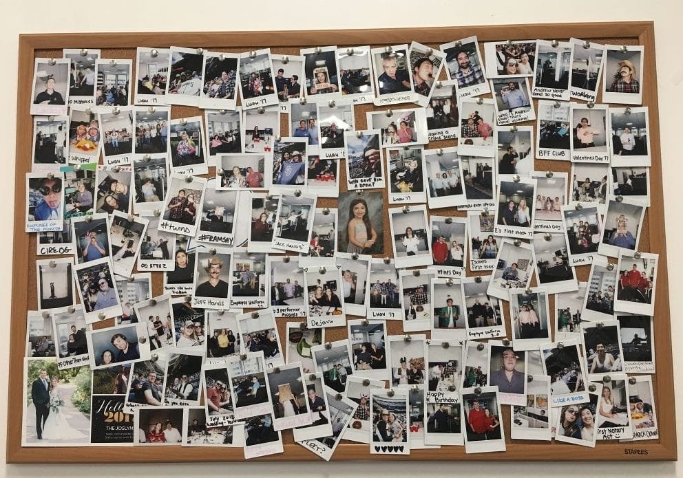 polaroid foto muur